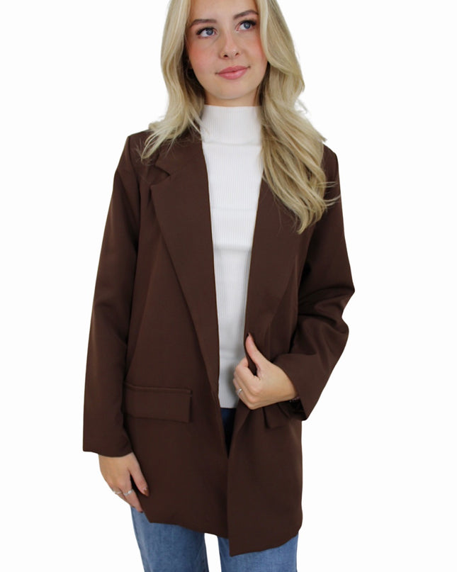 MOLLY BASIC BLAZER | BROWN