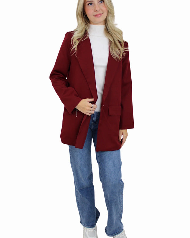 MOLLY BASIC BLAZER | BORDEAUX