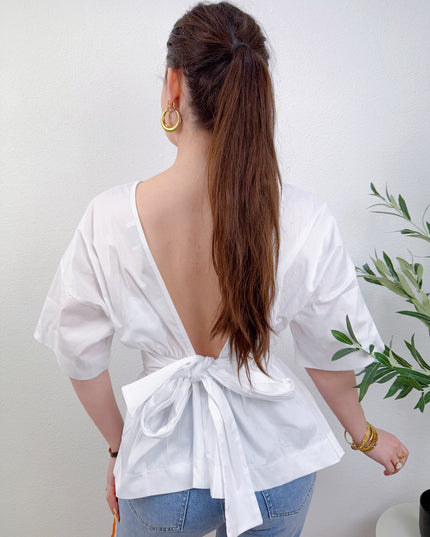 BOW OPEN BACK TOP | WIT