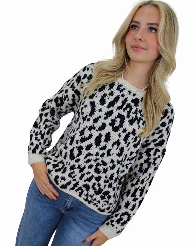 LEOPARD COMFY KNIT | BLACK