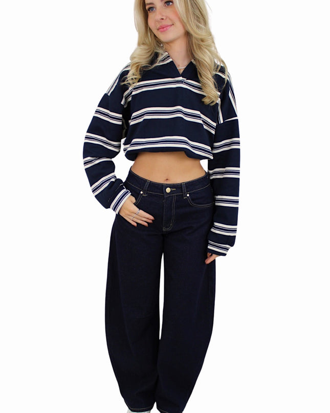 QUEEN HEARTS BALLOON FIT JEANS | DARK BLUE