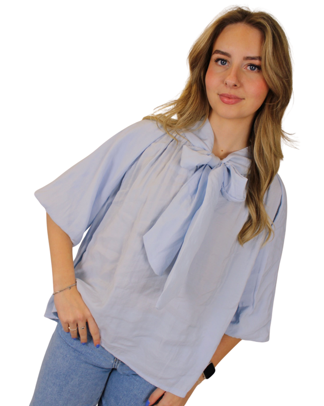ELIN BASIC BLOUSE | LIGHT BLUE