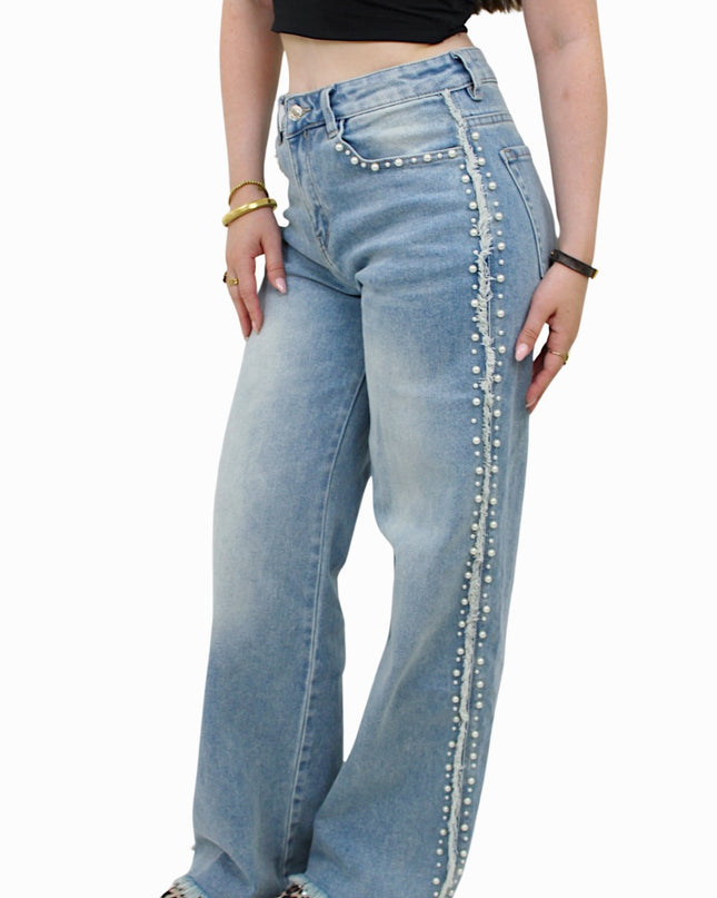 PEARL WIDE LEG JEANS - T53 | BLUE