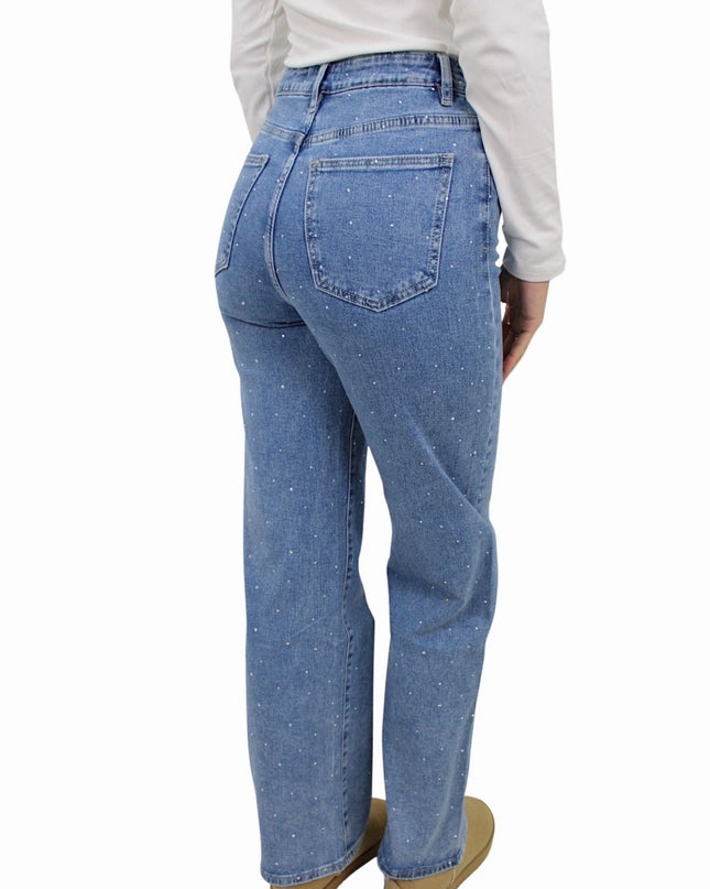 REDIAL GLITTER STRAIGHT LEG JEANS RD9100-1 | BLUE