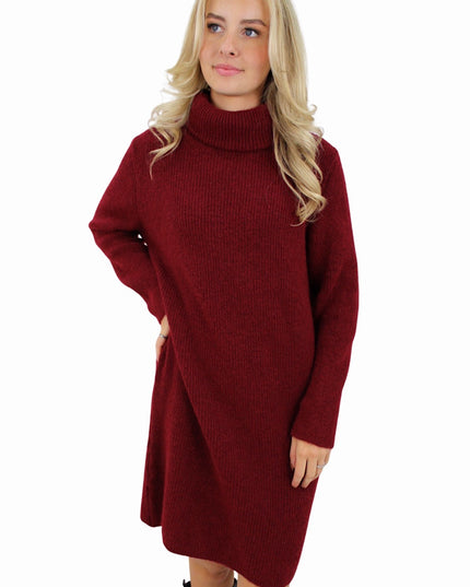 BASIC KNIT DRESS | BORDEAUX