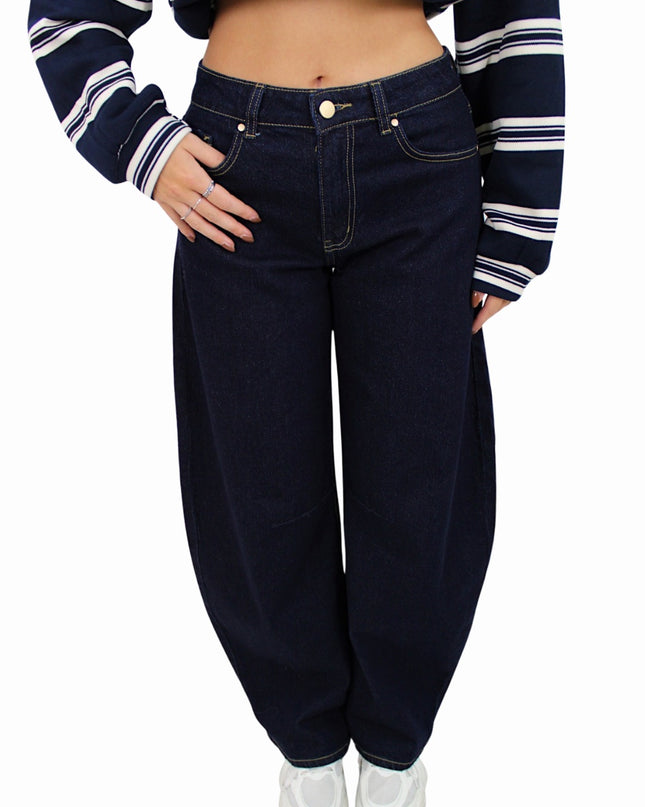 QUEEN HEARTS BALLOON FIT JEANS | DARK BLUE