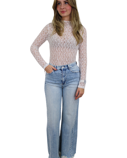 QUEEN HEARTS STRIPED WIDE LEG JEANS | W3720