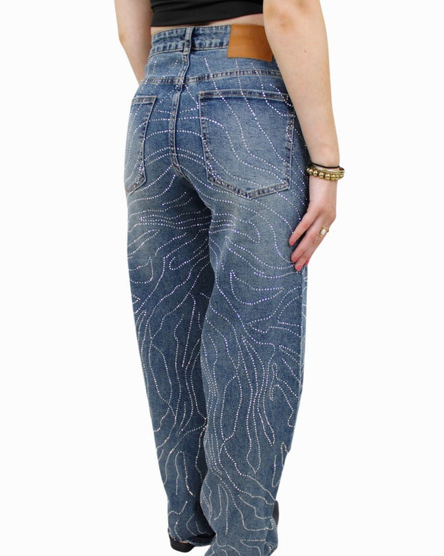 ICON GLITTER JEANS T706 | DARK BLUE