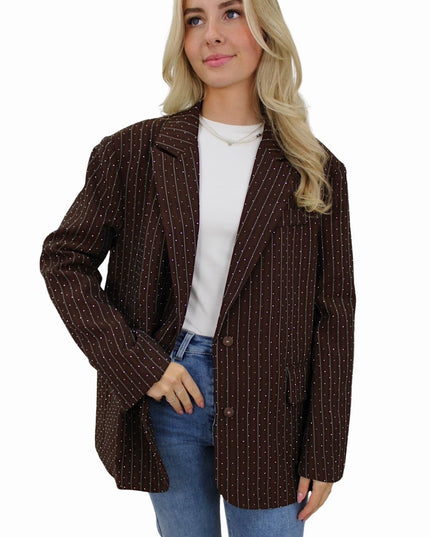 IVIVI GLITTER BLAZER | BROWN
