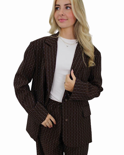 IVIVI GLITTER BLAZER | BROWN
