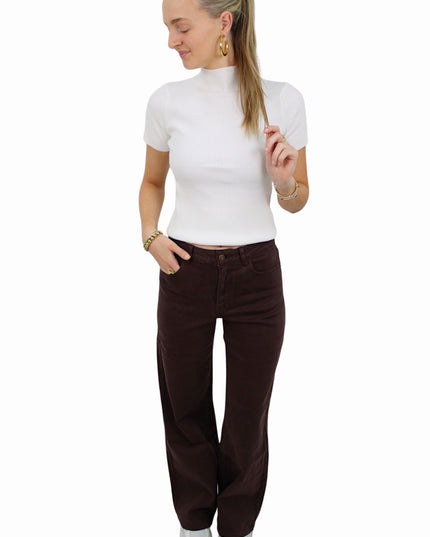 LAULIA WIDE LEG JEANS | BROWN