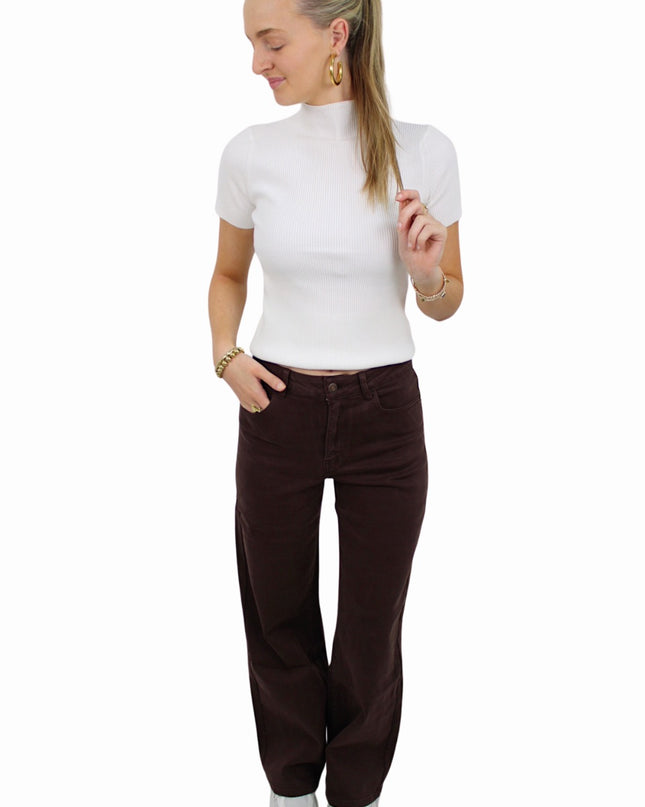 LAULIA WIDE LEG JEANS | BROWN