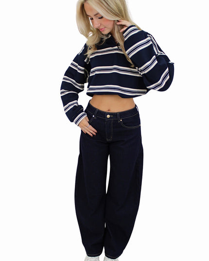 QUEEN HEARTS BALLOON FIT JEANS | DARK BLUE