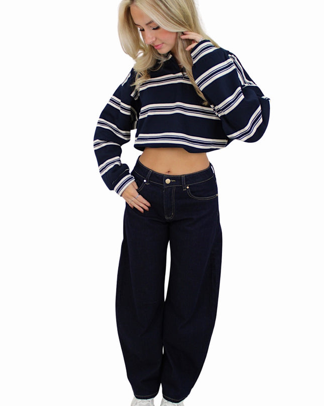 QUEEN HEARTS BALLOON FIT JEANS | DARK BLUE