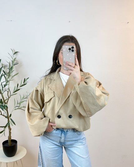 SUEDE BOMBER JACKET | CAMEL
