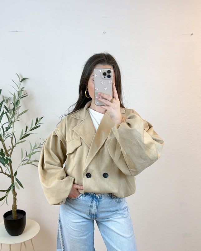 SUEDE BOMBER JACKET | CAMEL