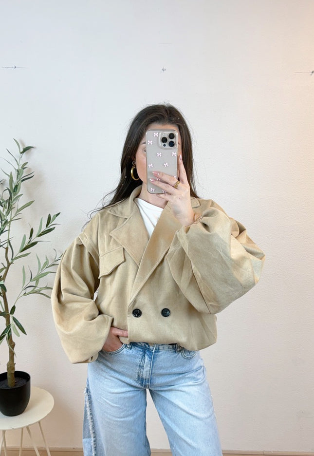 SUEDE BOMBER JACKET | CAMEL