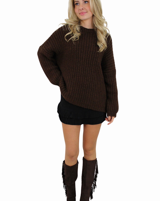 BASIC OVERSIZED KNIT | BROWN