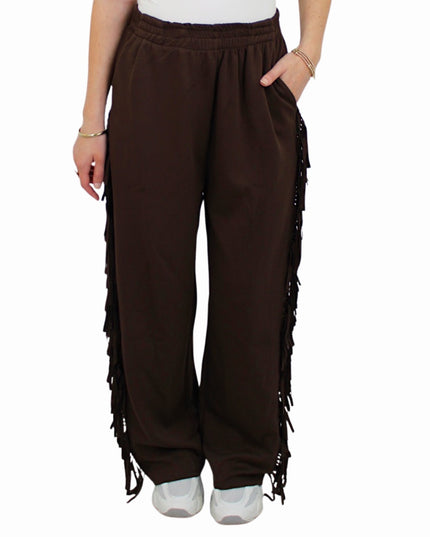 FRANJE JOGGER PANTS | BROWN