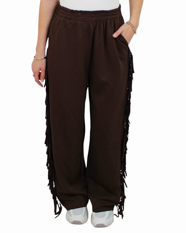 FRANJE JOGGER PANTS | BROWN
