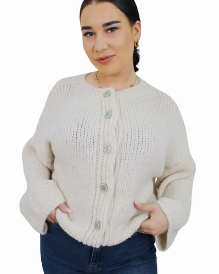 (PRE-ORDER WEEK 39) SOFT COMFY CARDIGAN | VANILLA