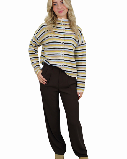 MABLE SOFT STRIPED CARDIGAN | BLUE/GREEN