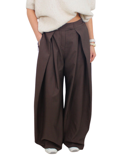 LIVIA WIDE LEG PANTALON | BROWN