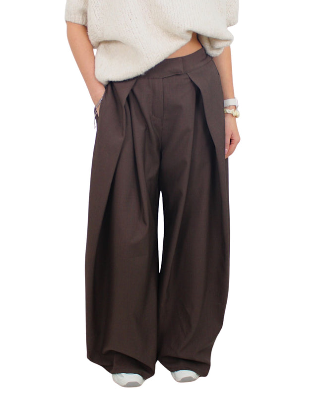 LIVIA WIDE LEG PANTALON | BROWN