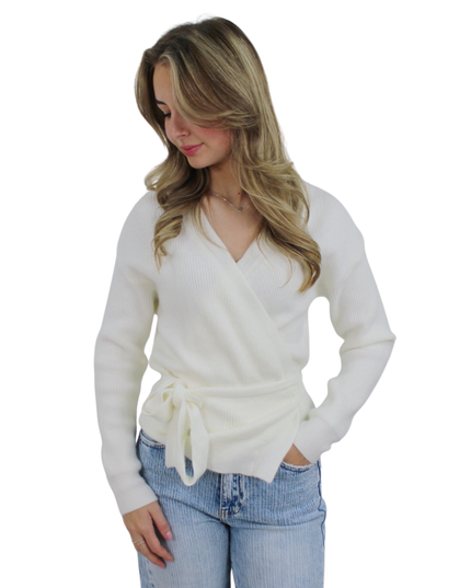 BASIC WRAP CARDIGAN | WHITE