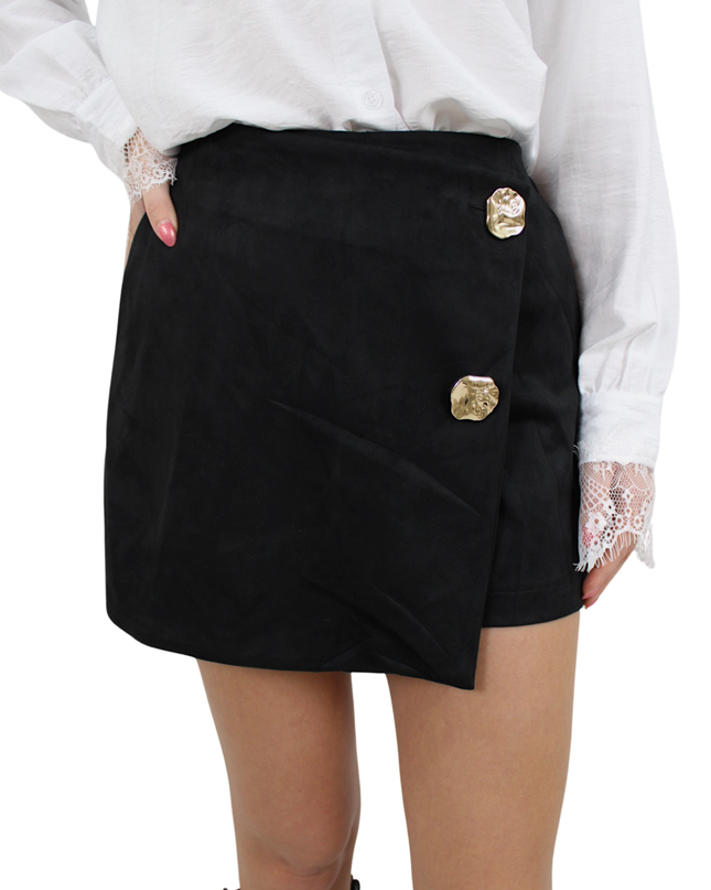 NORA SUEDE SKORT | BLACK