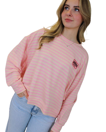 AMOUR STRIPED SWEATER | BABY PINK