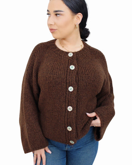 (PRE-ORDER WEEK 39) SOFT COMFY CARDIGAN | CHOCO