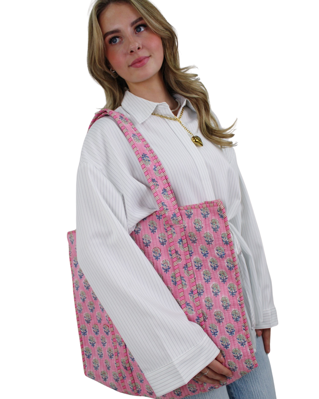 TOTE BAG | FLORAL PINK