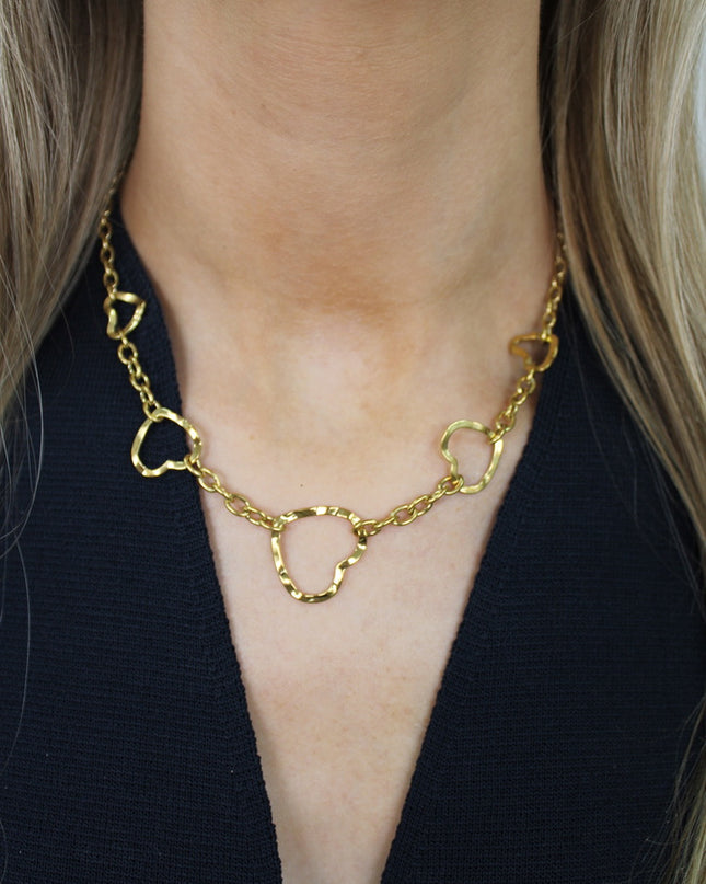 HEART CHAIN NECKLACE | GOUD
