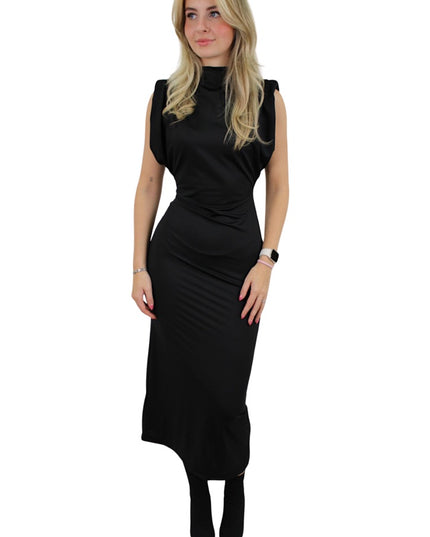 CLASSY LONG BASIC DRESS | ZWART