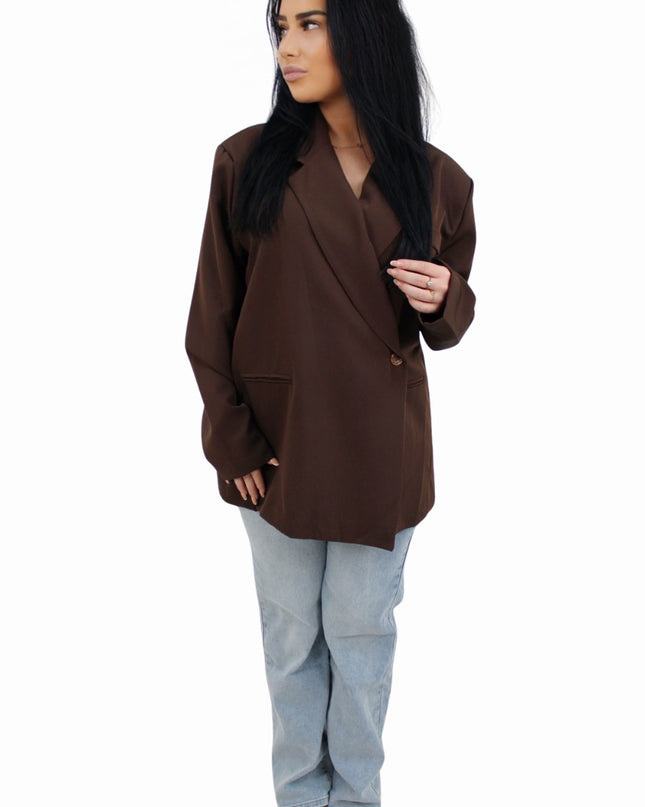 (PRE-ORDER DO 28 AUG) CLASSY MAE BLAZER | CHOCO