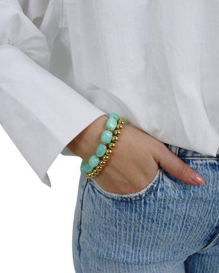 STONE BRACELET SET | GREEN