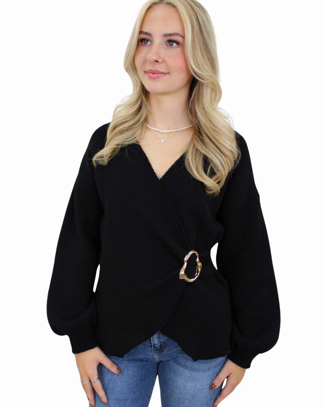 CLASSY FALL TOP | BLACK