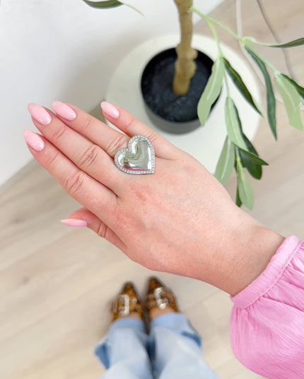 ZIRKONIA HEART RING | ZILVER