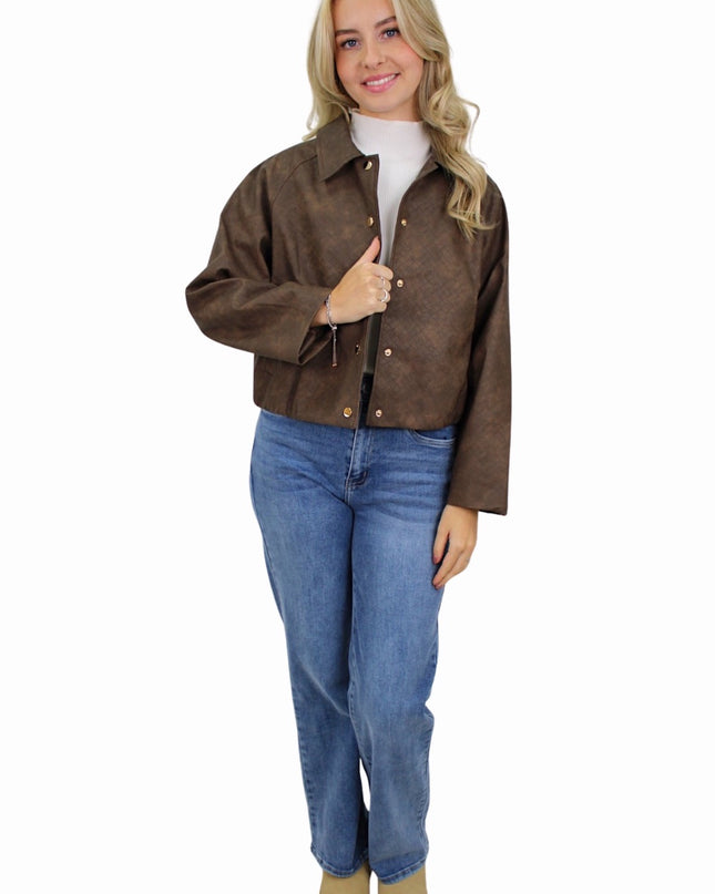 BAILEY BRAIDED JACKET | BROWN