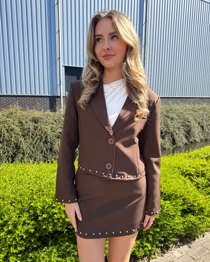 STUDS 2-PIECE SET | BROWN