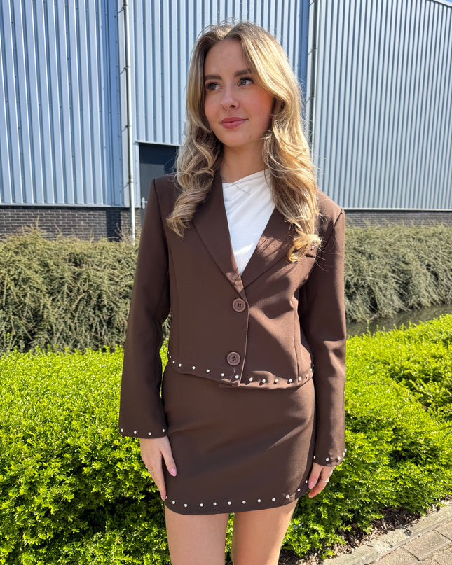 STUDS 2-PIECE SET | BROWN