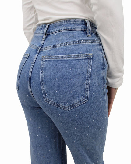 REDIAL GLITTER STRAIGHT LEG JEANS RD9100-1 | BLUE