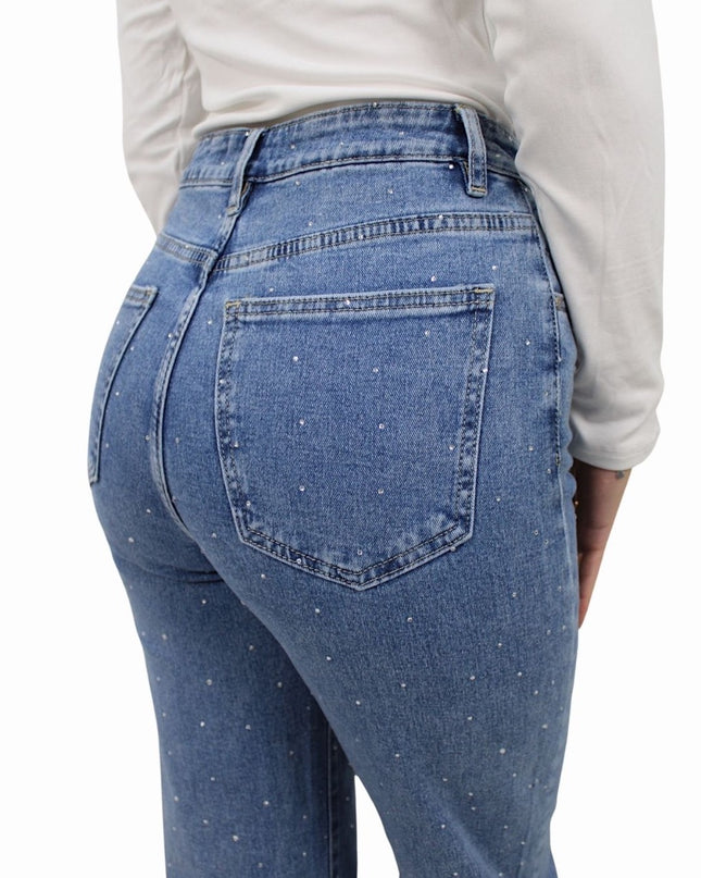 REDIAL GLITTER STRAIGHT LEG JEANS RD9100-1 | BLUE