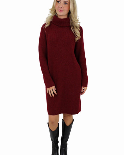 BASIC KNIT DRESS | BORDEAUX