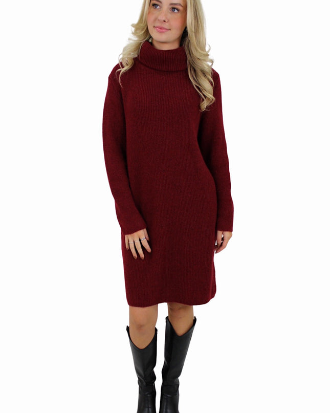 BASIC KNIT DRESS | BORDEAUX