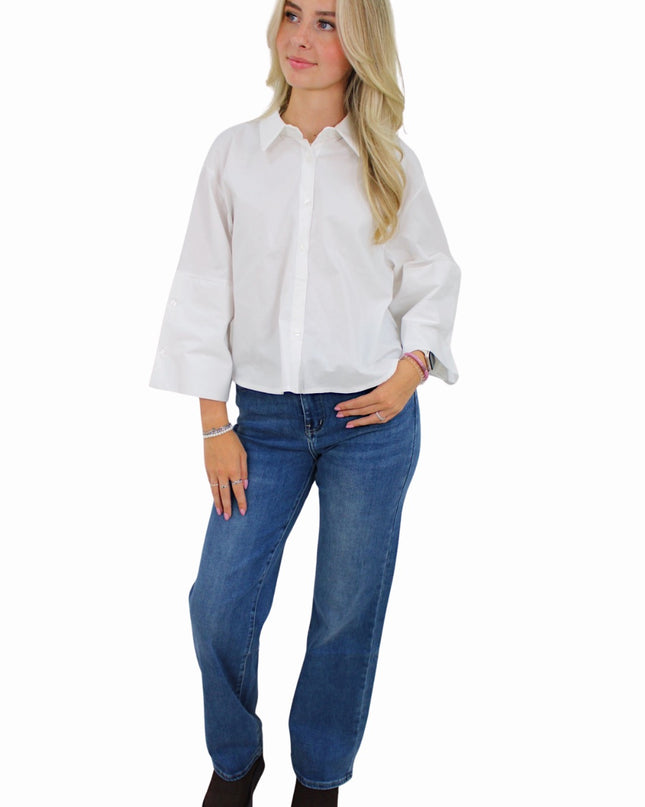 BASIC FLAIR BLOUSE | WHITE