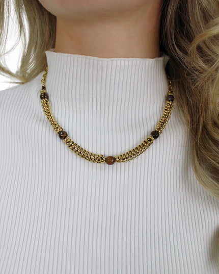 CUTE STONE NECKLACE | GOLD