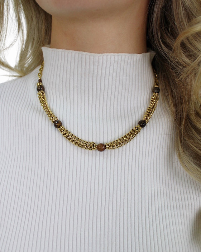CUTE STONE NECKLACE | GOLD