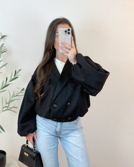 SUEDE BOMBER JACKET | BLACK